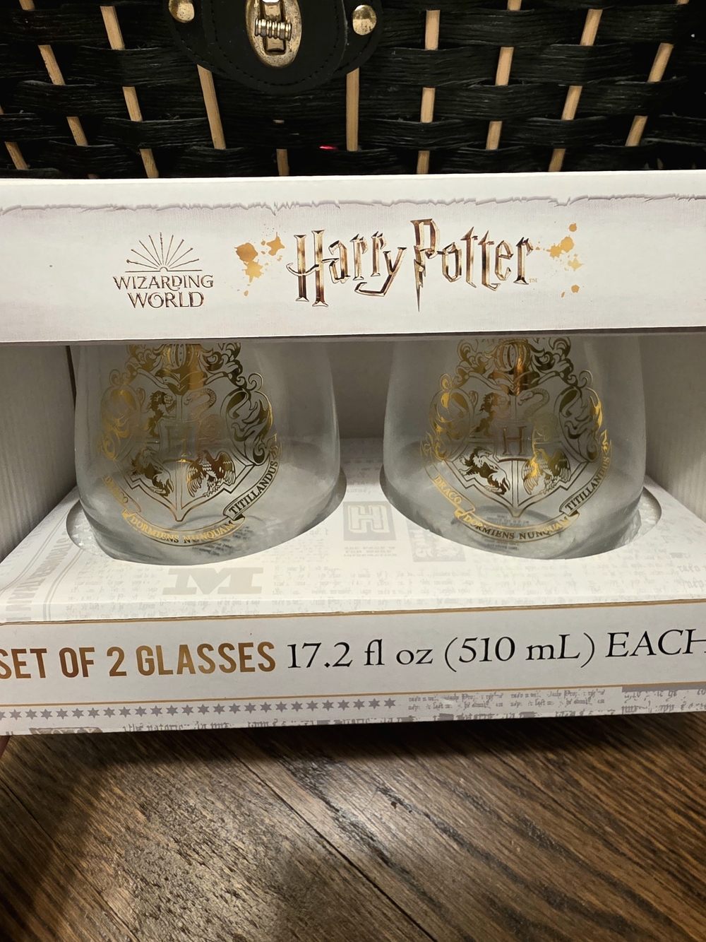 Warner Bros. Harry Potter Gold Crest Glasses Set